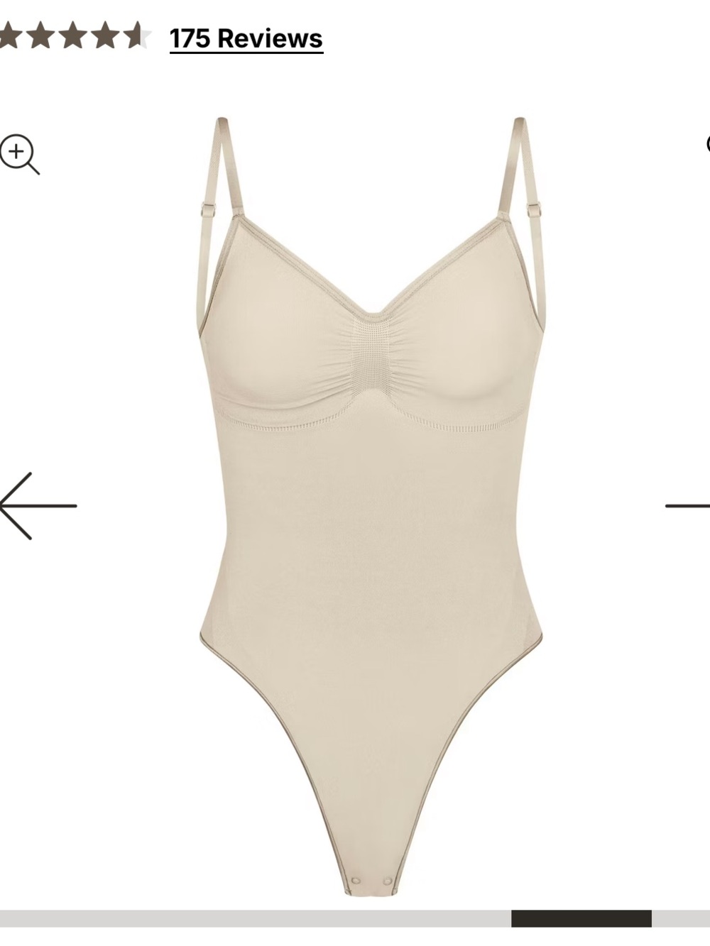 SKIMS Brand New Low Back Thong Bodysuit in Nude Sand Shapewear Snatching Med - Picture 6 of 11